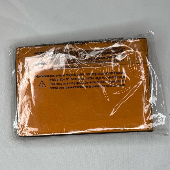 Michael Kors Slim Bifold Leather Card Case Wallet in Pumpkin Orange — NWT - Picture 6 of 6